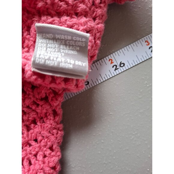 NY Collection Hand Crocheted Short Sleeve Cardigan Womens XL Pink - Picture 5 of 7